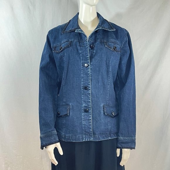 Denim Jacket With Beaded Trim | Jones New York - Picture 6 of 6